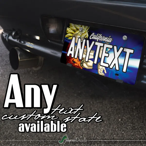 Goku v1 Super Saiyan Blue Dragon Z Super ドラゴンボール DBZ CUSTOM ANY TEXT STATE Printed Aluminum Composite Car Vanity License Plate>