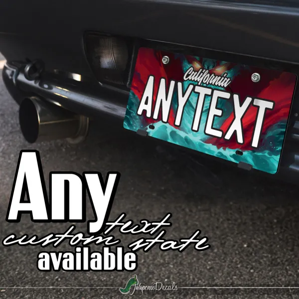 Team Dai-Gurren Kamina Simon Anti-Spiral Lordgenome Kamina Gunmen Yoko Littner Anime CUSTOM ANY TEXT STATE Printed Aluminum Composite Car Vanity License Plate>