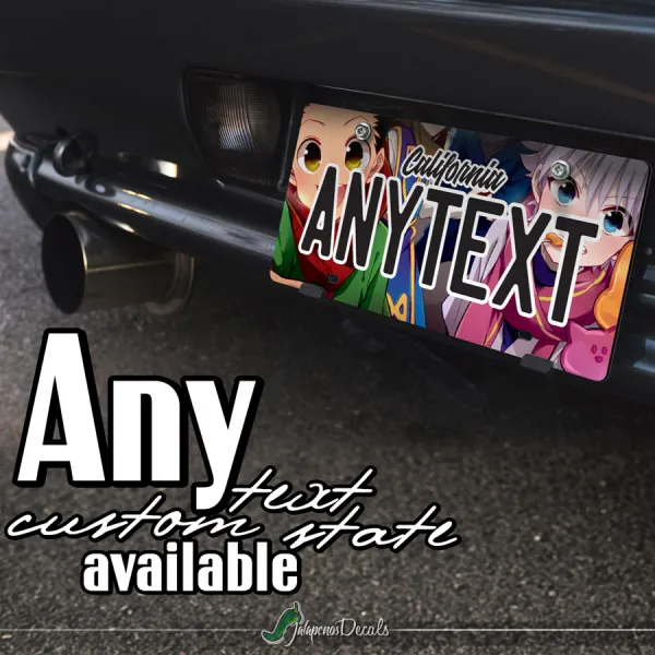 Killua Zoldyck Gon Freecss Rookie Godspeed Anime Manga Otaku Weeb CUSTOM ANY TEXT STATE Printed Aluminum Composite Car Vanity License Plate>
