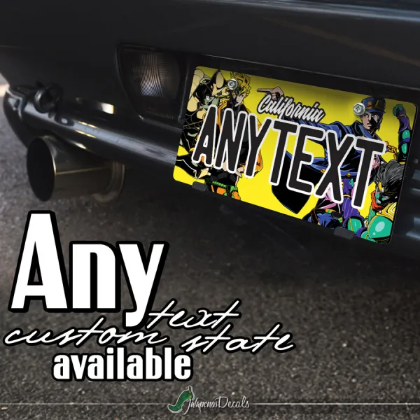 Jotaro Kujo Dio Brando Stardust Crusaders Manga Anime CUSTOM ANY TEXT STATE Printed Aluminum Composite Car Vanity License Plate>