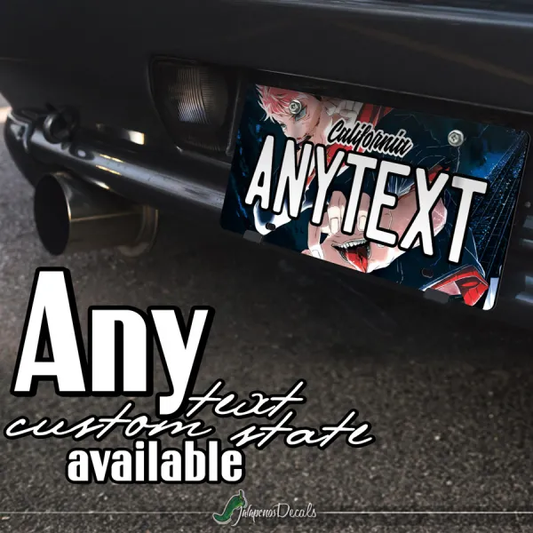 Yuji Itadori Sorcerer Megumi Ryomen Sukuna Vessel Disgraced CUSTOM ANY TEXT STATE Printed Aluminum Composite Car Vanity License Plate>