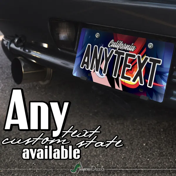 Ryuko Matoi Scissor Blade v2 Senketsu Goku Uniform Hot Boobs Anime Manga CUSTOM ANY TEXT STATE Printed Aluminum Composite Car Vanity License Plate>