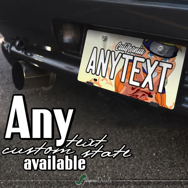 Uzumaki Seal Konoha Uchiha Sakura Konohagakure Hidden Leaf Village Anime Manga CUSTOM ANY TEXT STATE Printed Aluminum Composite Car Vanity License Plate>