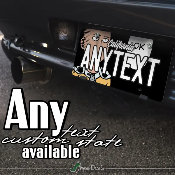 Saitama Master Senpai Caped Baldy A-Class Rank 39 Hero Association Anime Manga CUSTOM ANY TEXT STATE Printed Aluminum Composite Car Vanity License Plate>