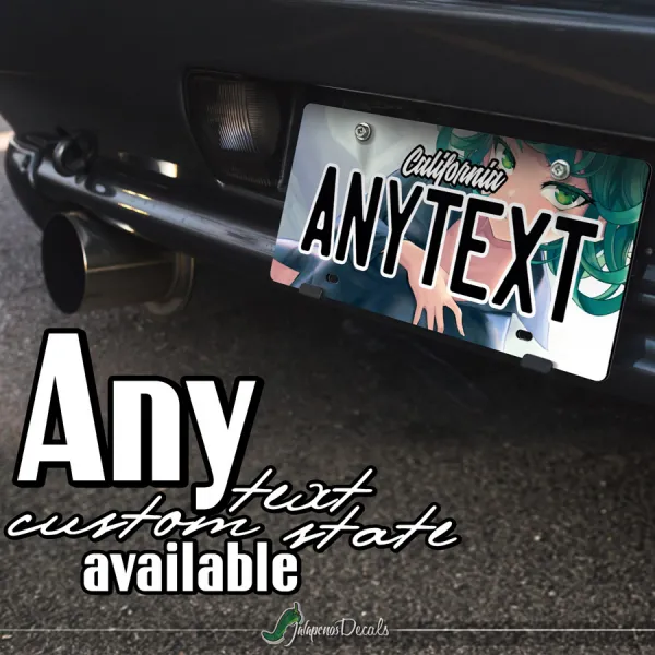 Tatsumaki Tornado of Terror S-Class Hero Esper Psychic Sisters Waifu CUSTOM ANY TEXT STATE Printed Aluminum Composite Car Vanity License Plate>