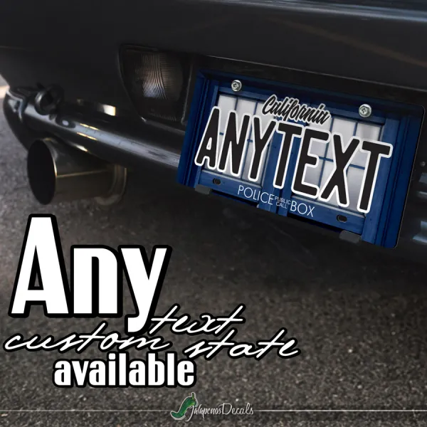 Doctor v1 TARDIS Police Box Master Dalek Bigger Inside CUSTOM ANY TEXT STATE Printed Aluminum Composite Car Vanity License Plate>