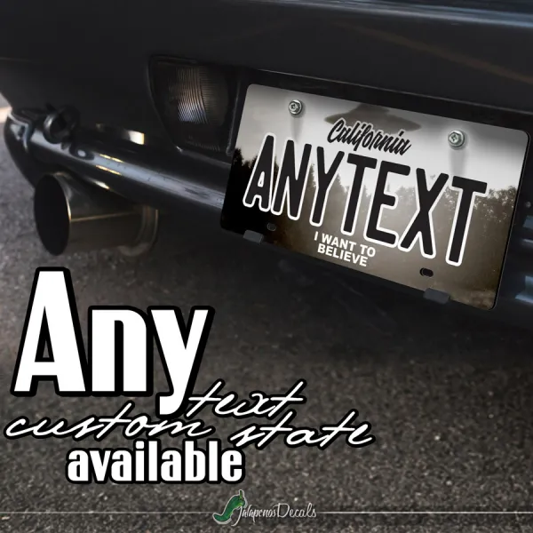 I Want to Believe UFO Files Fox Mulder Dana Scully Truth Out There CUSTOM ANY TEXT STATE Printed Aluminum Composite Car Vanity License Plate>