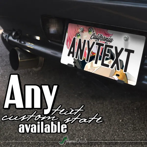 Anya Forger Test Subject 007 Cecile Hall Eden Academy Anime Manga Otaku CUSTOM ANY TEXT STATE Printed Aluminum Composite Car Vanity License Plate>