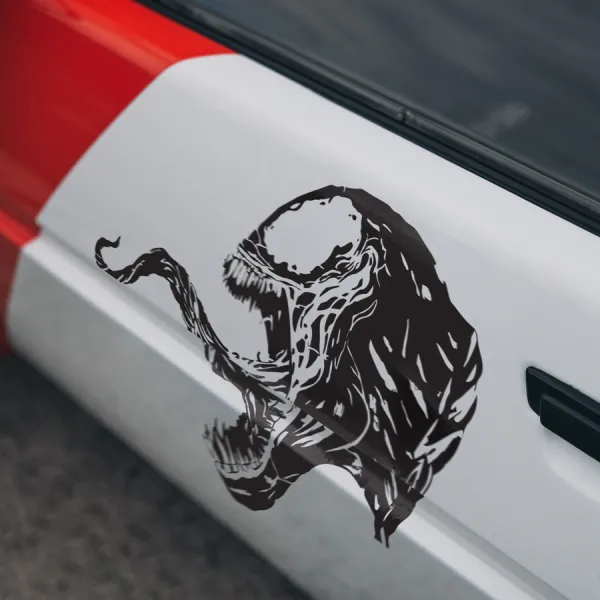 2x Pair Side Eddie Brock v2 Symbiote Tongue Klyntar Knull Spawn Riot Toxin Antihero Black Suit Mask Web Oscorp Bugle Peter Parker Car Vinyl Sticker Decal>