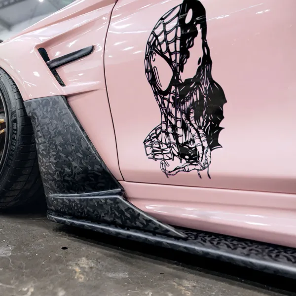 2x Pair Side Eddie Brock v1 Symbiote Tongue Klyntar Knull Spawn Riot Toxin Antihero Black Suit Mask Web Oscorp Bugle Peter Parker Car Vinyl Sticker Decal>