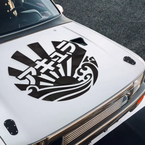 Great Wave アキュラ Hood JDM RSX TLX TSX MDX CSX TL Japan Stance Tuning Build Rising Sun Katakana Racing Car Vinyl Sticker Decal>