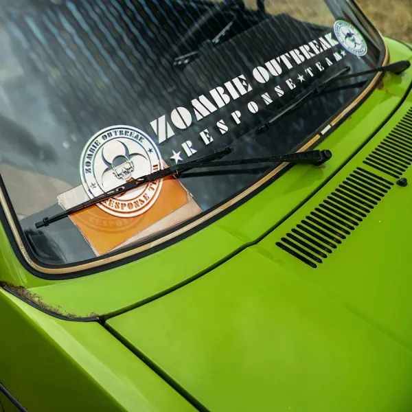 Zombie Outbreak Response Team Unit Special Ops Kill Squad Biohazard Sign Apocalypse Survival Undead Walking Skull Hunting Strip Car Vinyl Sticker Decal>